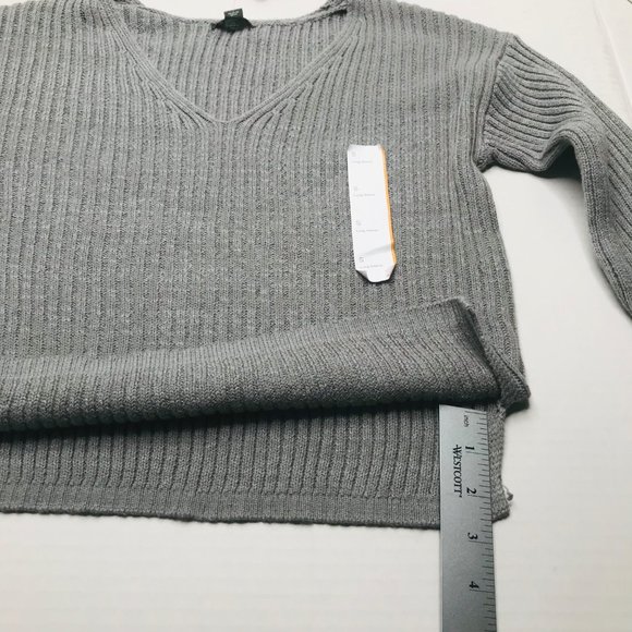 Wild Fable Women's Size Small Cozy Ribbed Knit V-Neck Sweater Pullover Gray New - Picture 13 of 15
